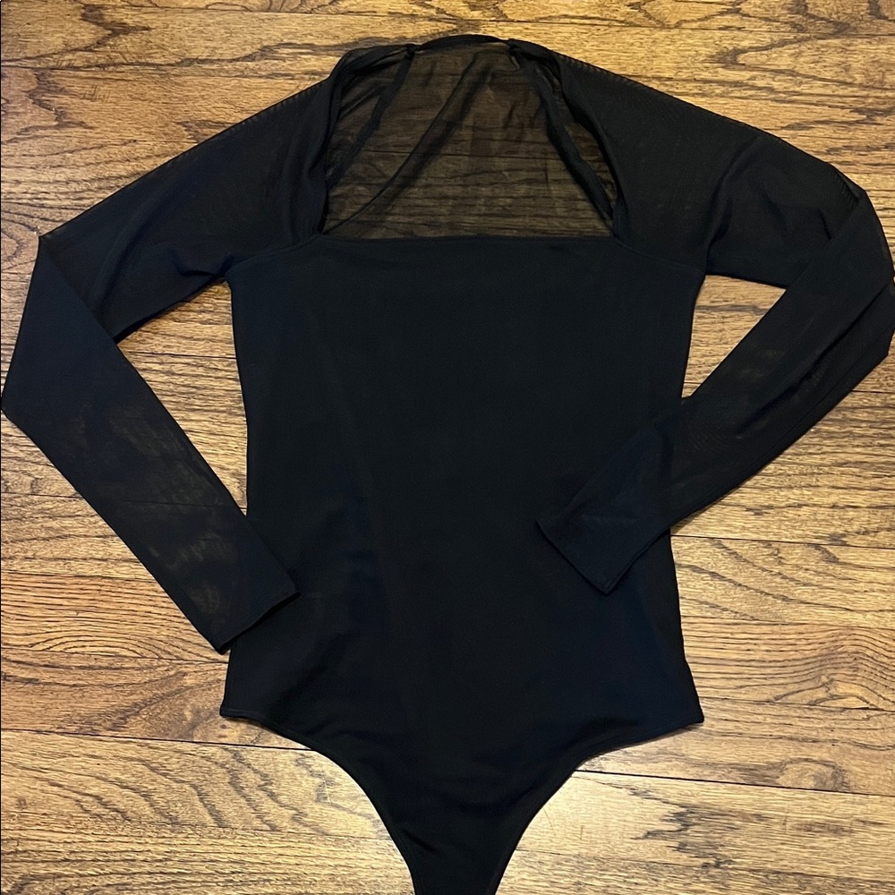 AF Long-Sleeve Sheer Sleeve Bodysuit - Women